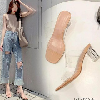 FREESHIP_ Sandal Guốc Cao Gót Hai Quai Bản Trong Gót Vuông Cao 6.5cm và 9 phân (M628_Fullbox) KHO GIAY PHƯƠNG LINH