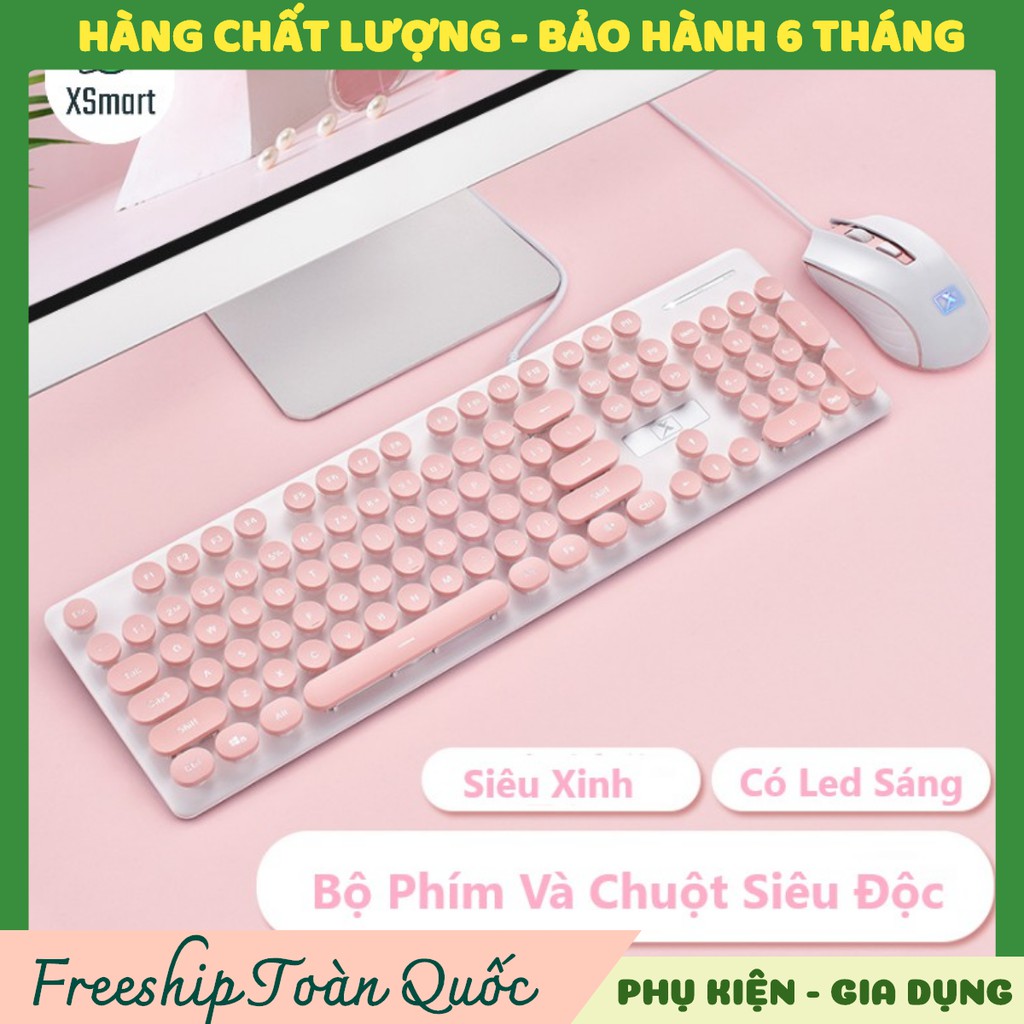 Bộ Bàn Phím Và Chuột Siêu Xinh N518🌻FREESHIP🌻 Cao Cấp Có Đèn Led Sáng Chữ, Phím Bấm Siêu Chuẩn