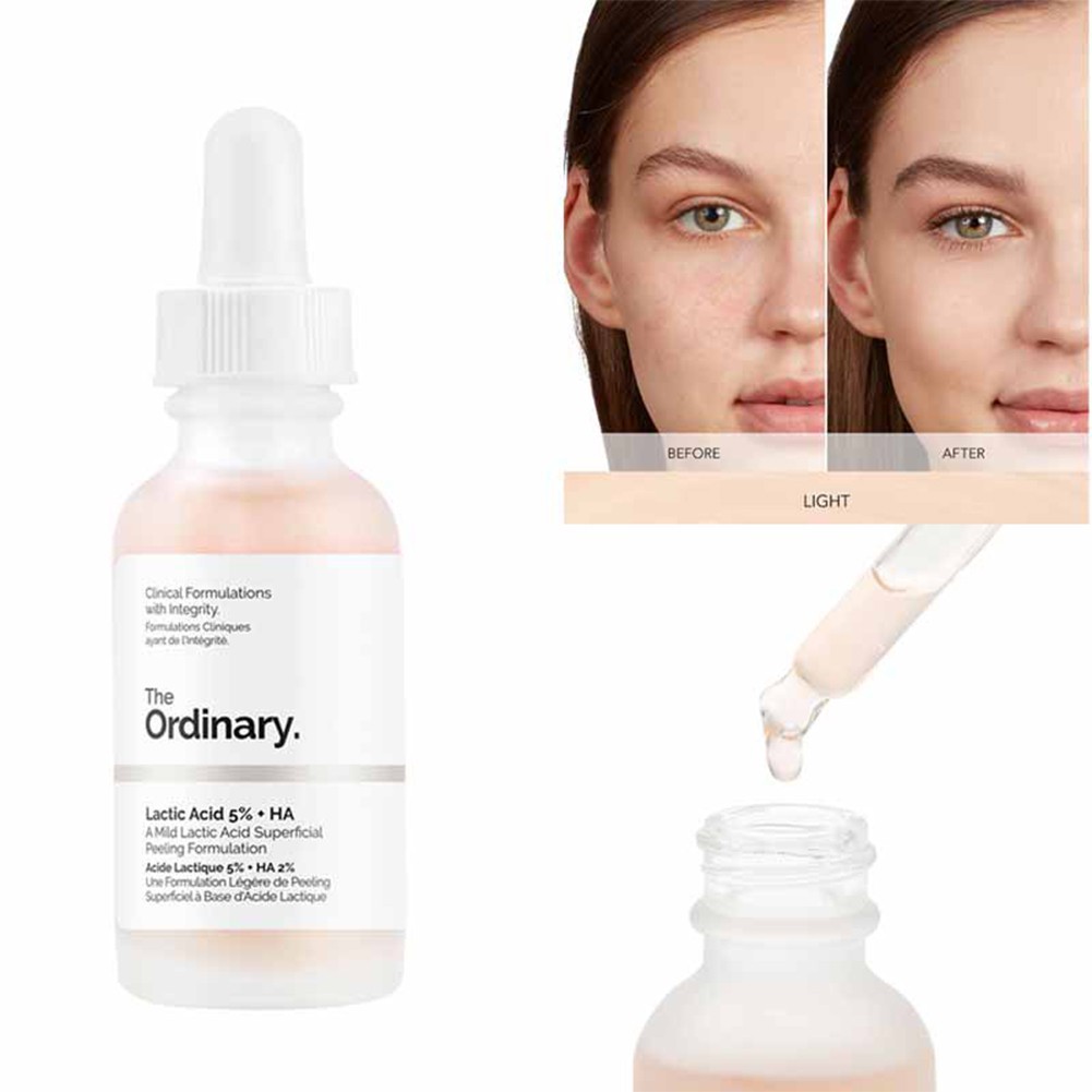 Tẩy da chết hóa học, sáng da, đều màu da The Ordinary Lactic Acid 5% + HA, Lactic Acid 10% + HA 2% 30ml