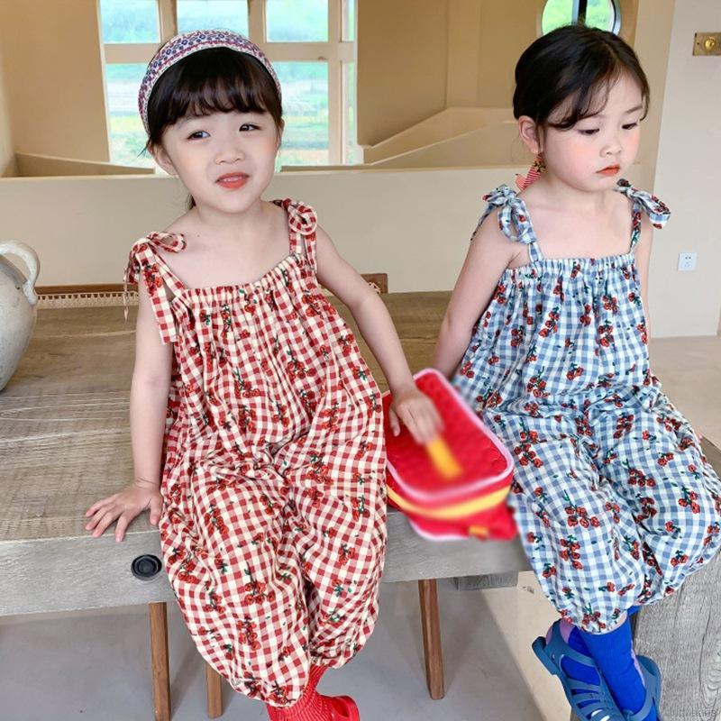 Bộ Áo Liền Quần Dáng Rộng In Hoa Thời Trang Mùa Hè Cho Bé Gái