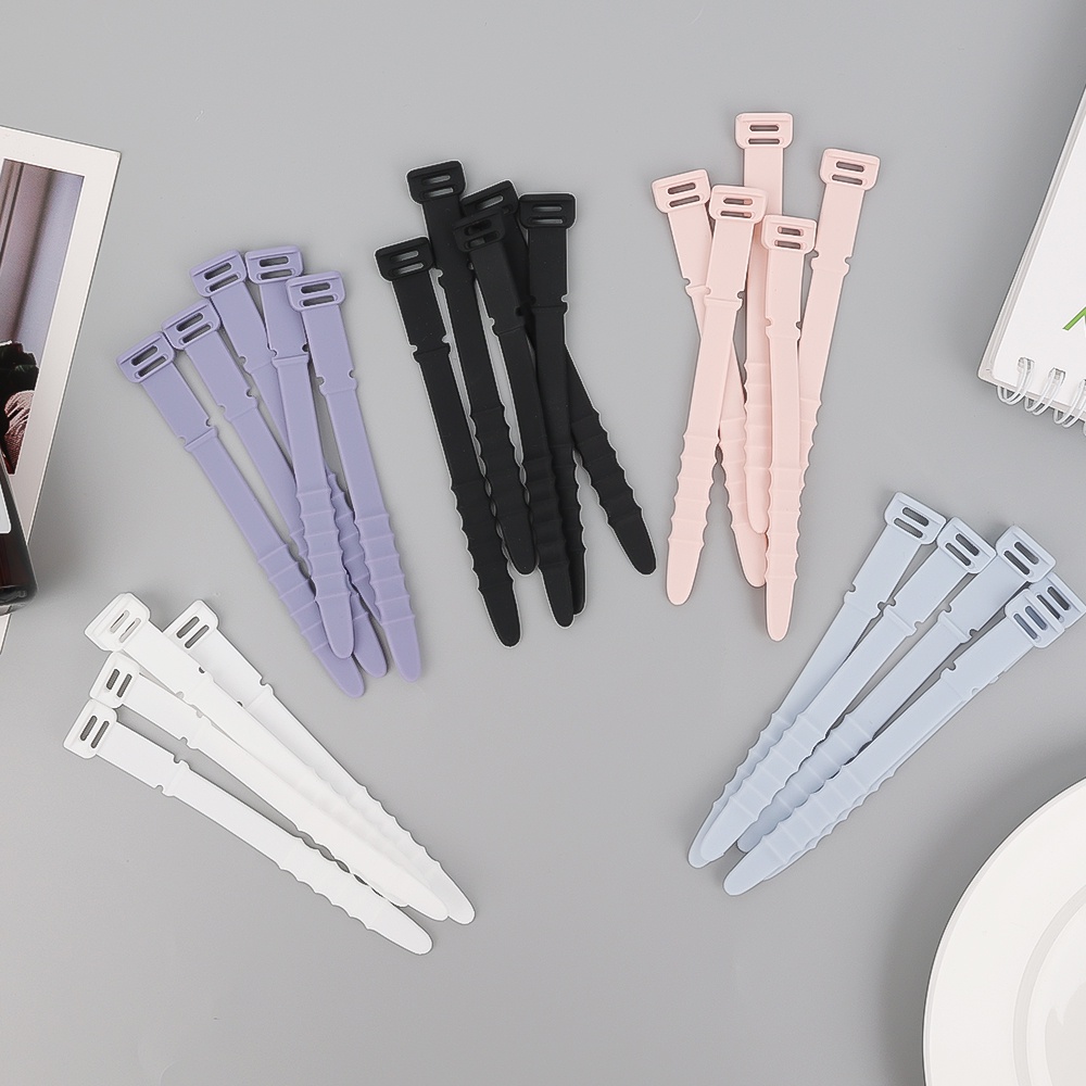 Bộ 5 Dây Quấn Dây Cáp / Dây Cáp Tai Nghe / Dây Cáp Hình Xương Cá Bằng Cao Su Silicone Mềm Chống Thất Lạc Màu Kẹo