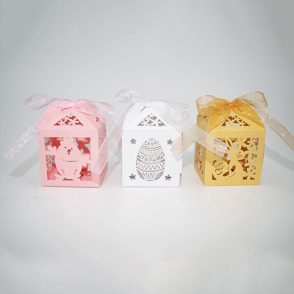 YOLA 10 Hộp Giấy Đựng Kẹo Trang Trí Ruy Băng Cắt Rỗng 2022