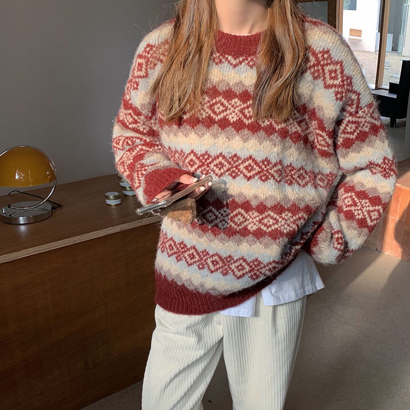 Áo sweater SUXI tay dài dáng rộng phong cách Hàn Quốc thời trang mùa thu năm mới thường ngày dành cho nữ