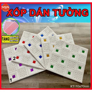 COMBO 5 [HÀNG LOẠI 1] Xốp dán tường kim tuyến ✅- miếng Xốp dán tường hoa văn cao cấp 60x60 Không Mùi SALE
