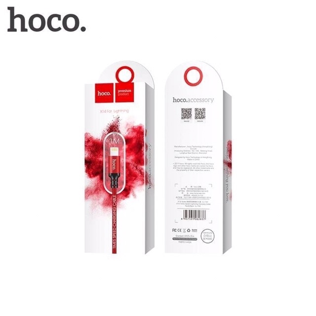 |CHÍNH HÃNG| CÁP SẠC HOCO X14 Mirco USB,iPhone Lightning,Tyce C - Dài 1m/2m -BH CHÍNH HÃNG 12 THÁNG