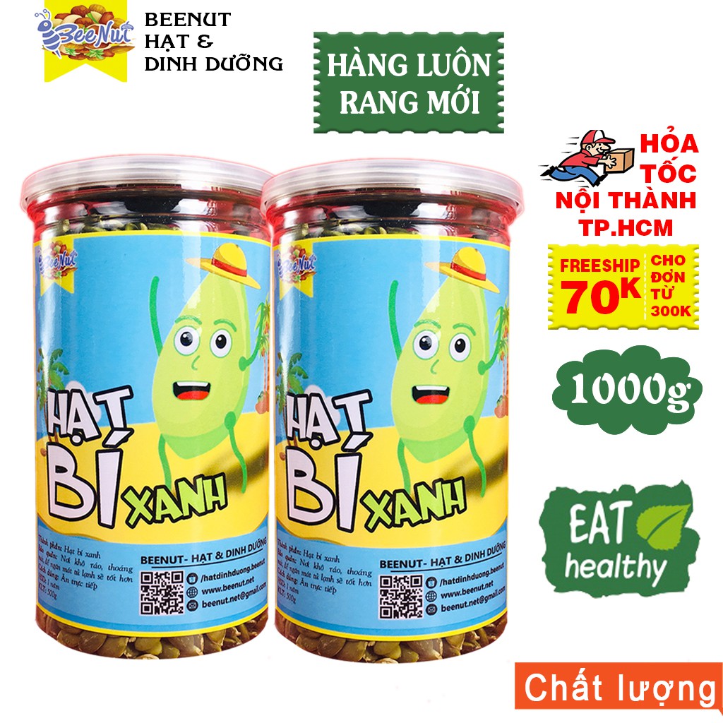 (1KG) (Combo 2 Phần 500g) Hạt Bí Xanh (Ấn Độ) - Đã Tách Vỏ - Loại sống/Đã Rang Thơm Bùi, Chắc Mẩy - BeeNut | BigBuy360 - bigbuy360.vn