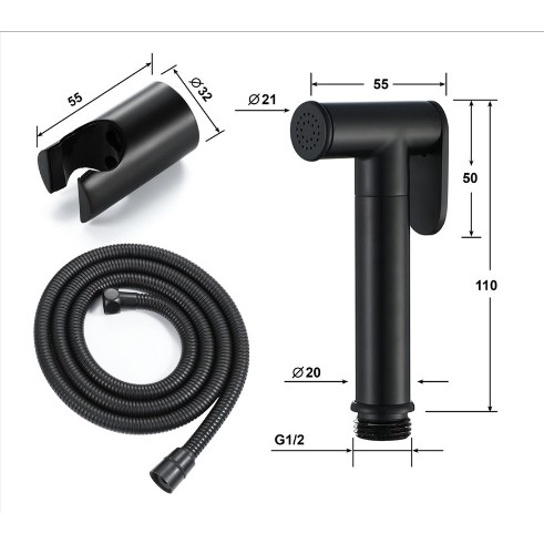 Vòi xịt vệ sinh màu đen MC0110