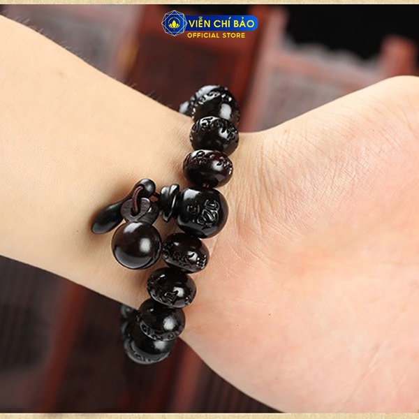 Vòng tay nam nữ Phong thủy Khí Tử Mộc hạt bầu dục thời trang phụ kiện trang sức Viễn Chí Bảo V000345