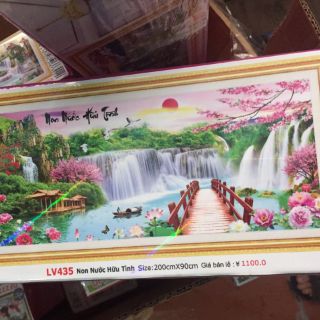 Tranh đính đá Non nước hữu tình (2m*90cm)