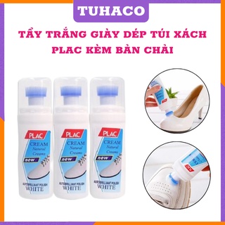 Nước Lau Giày Vệ Sinh Làm Sạch Giày Tẩy Trắng Giày Dép Túi Xách PLAC Kèm Bàn Chải (100ml) Tuhaco