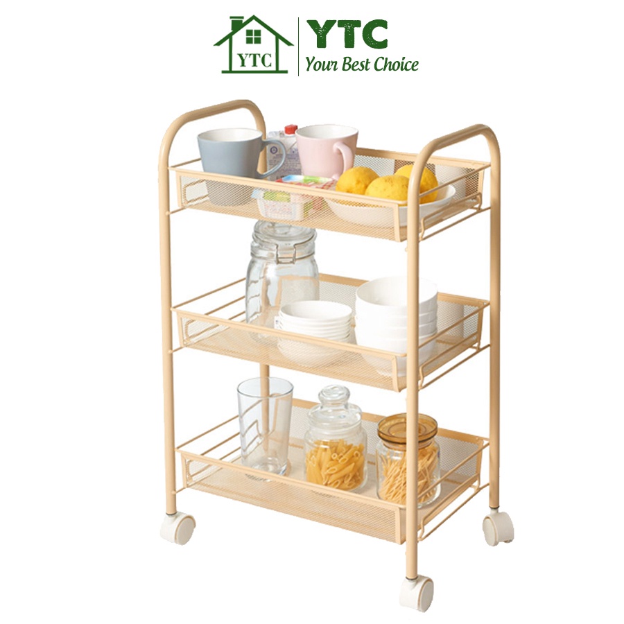  Xe đẩy Spa 3 Tầng Thép Có Bánh Xe - XDS03