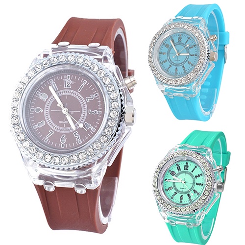 Đồng hồ Geneva đính đá thay đổi 7 màu dạ quang dành cho nam và nữ | BigBuy360 - bigbuy360.vn