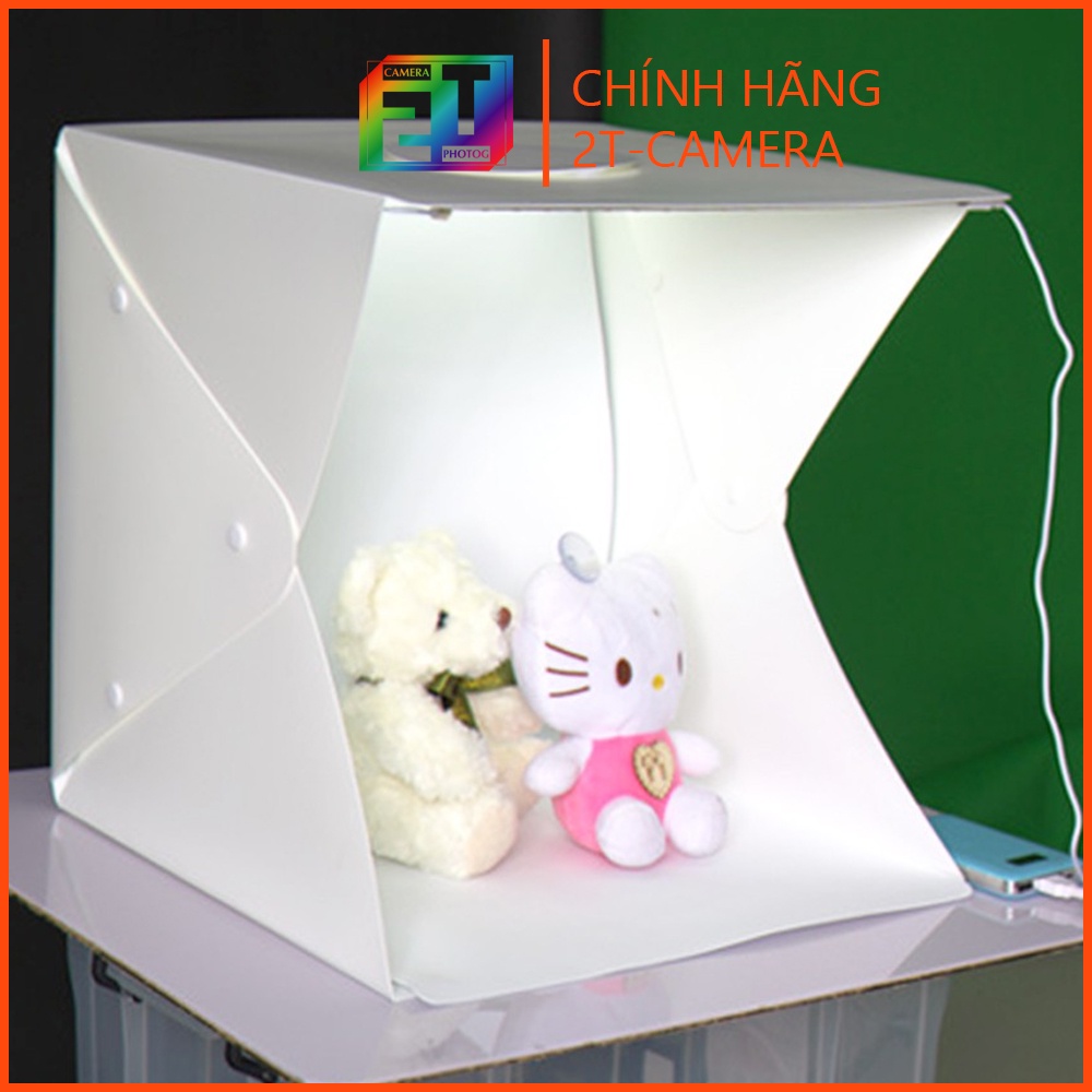 Hộp chụp sản phẩm Lớn 40x40x40cm tích hợp 2 đèn LED - kết nối bằng nút bấm - PHUKIEN2T_Q00172