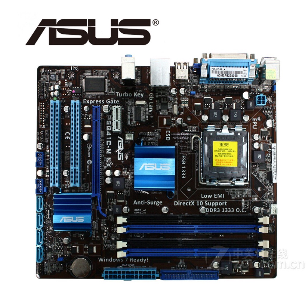 MAINBOARD ASUS P5G41C-MLX DDR 2 DDR3 1333 SOCKET LGA 775 4 KHE RAM CŨ THÁO MÁY