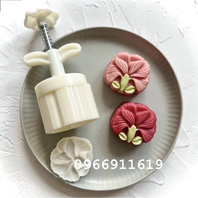 khuôn bánh trung thu hoa cẩm chướng 50g
