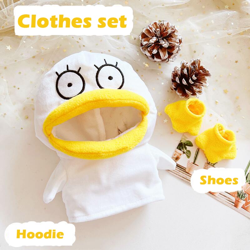 Bộ Quần Áo Hoodie Hình Búp Bê Vịt Vàng Hoạt Hình Đáng Yêu 20cm Làm Quà Tặng Mùa Đông Cho Búp Bê Xiao Zhan TWICE
