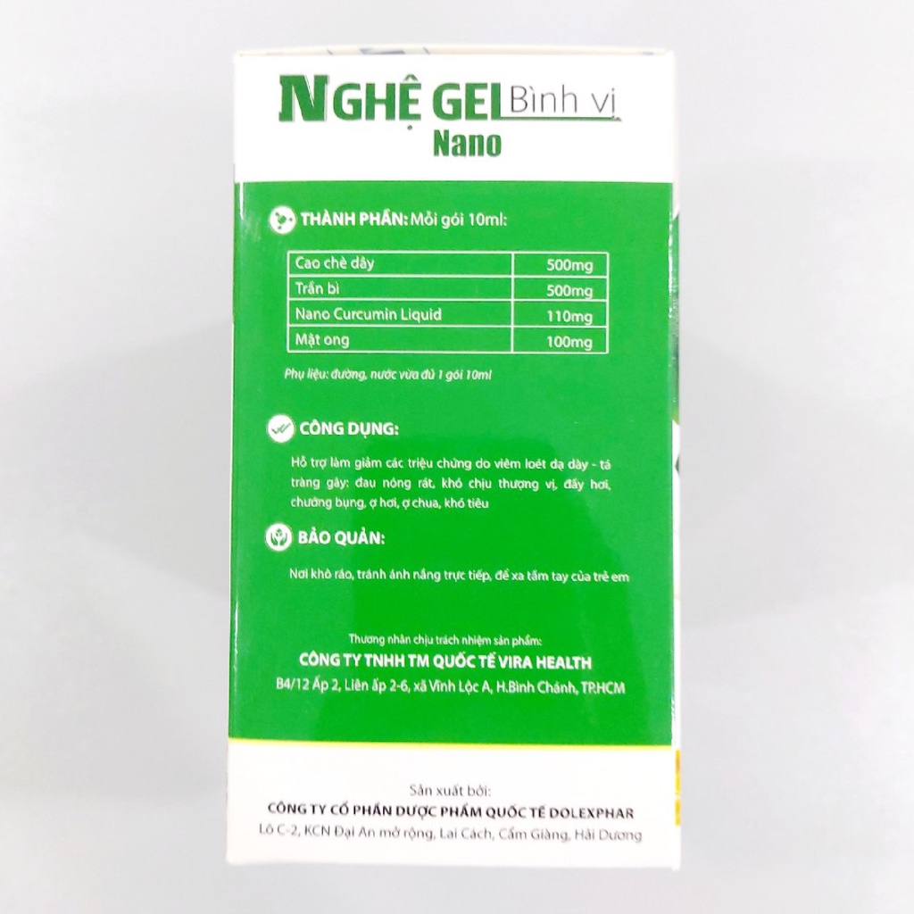 Nghệ Bình Vị Gel Dạ Dày Chữ N - Hỗ Trợ Giảm Viêm Loét Dạ Dày Tá Tràng
