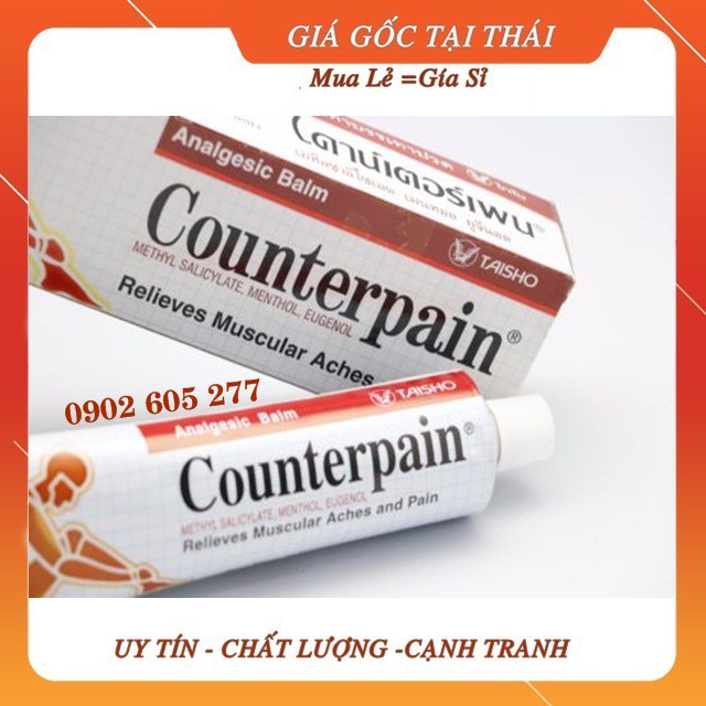 Dầu Xoa Bóp Counterpain Hot - 1 Gói 10 Miếng dán Neobun Thái Lan