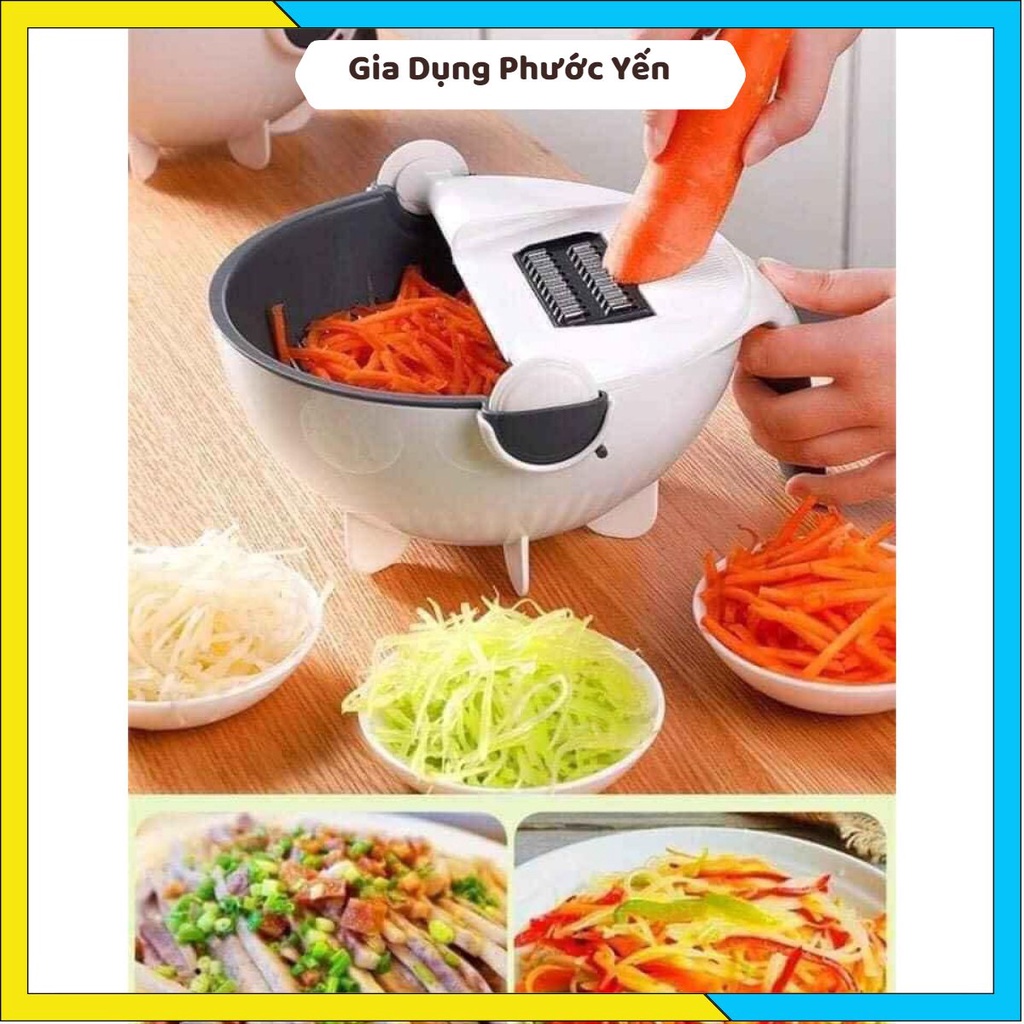 Bộ dụng cụ đa năng nạo gọt rau củ quả 6 in 1 kèm rổ