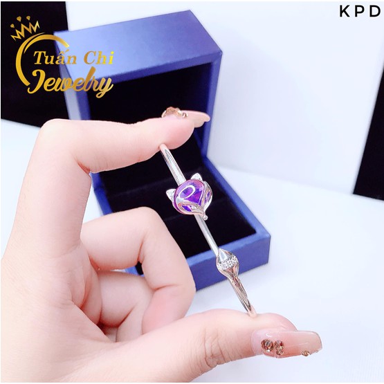 Lắc Tay Bạc Nữ  FREESHIP Vòng Tay Hồ Ly Bạc Ta Kết Hợp Đá Phong Thủy Đủ Màu Theo Mệnh Mang Lại May Mắn