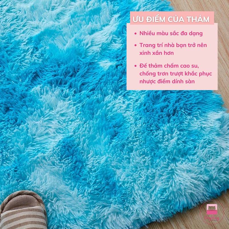 Thảm chùi chân, thảm lau chân lông loang hàng đẹp thấm nước - Mặt sau chống trơn trượt kích thước 40cm x 60cm