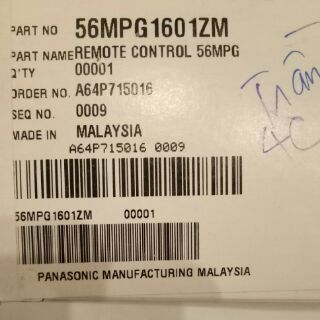 (CHÍNH HÃNG) Điều khiển quạt trần PANASONIC