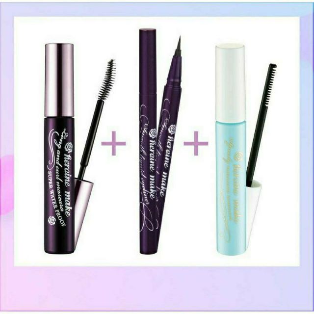 Set Mascara kẻ mắt tẩy trang Kissme Isehan Kiss Me Heroine MÀU ĐEN