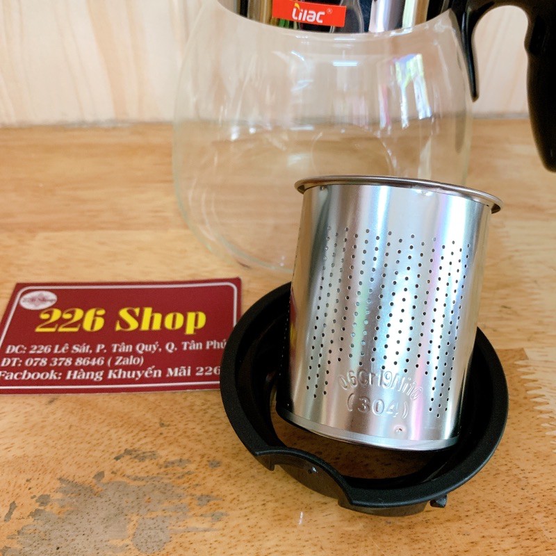 Bình lọc trà thuỷ tinh chịu nhiệt cao cấp Lilac [lõi lọc inox 304].Chịu nhiệt đến 100 độ | BigBuy360 - bigbuy360.vn