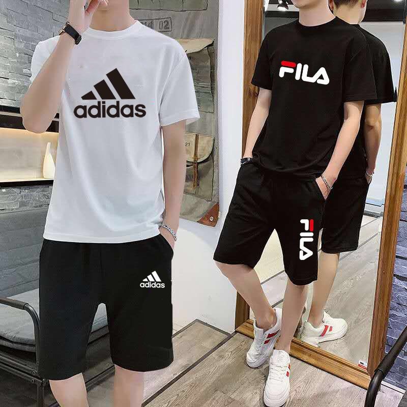 Puma Adidas ADIDAS Set Áo Thun Tay Ngắn + Quần Short Thể Thao Nike Năng Động Hợp Thời Trang