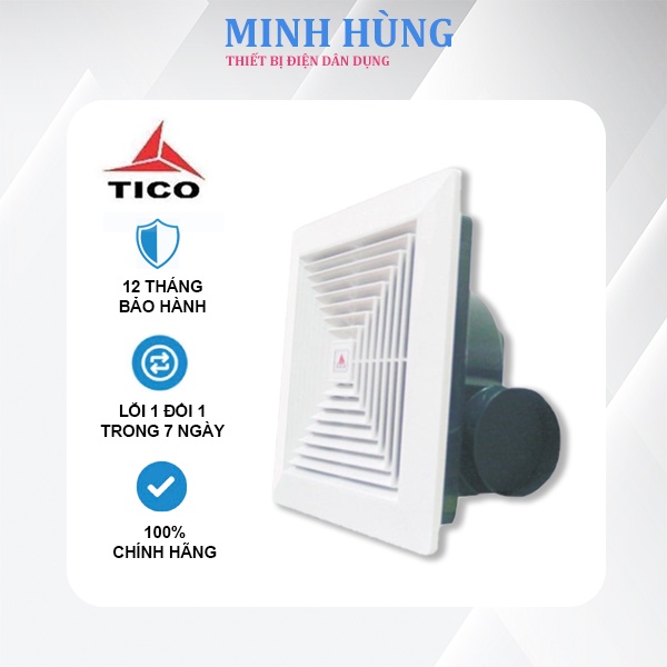 Quạt thông gió Tico - hút thông gió âm trần ra ống ngang 15/ 20/ 25AV4