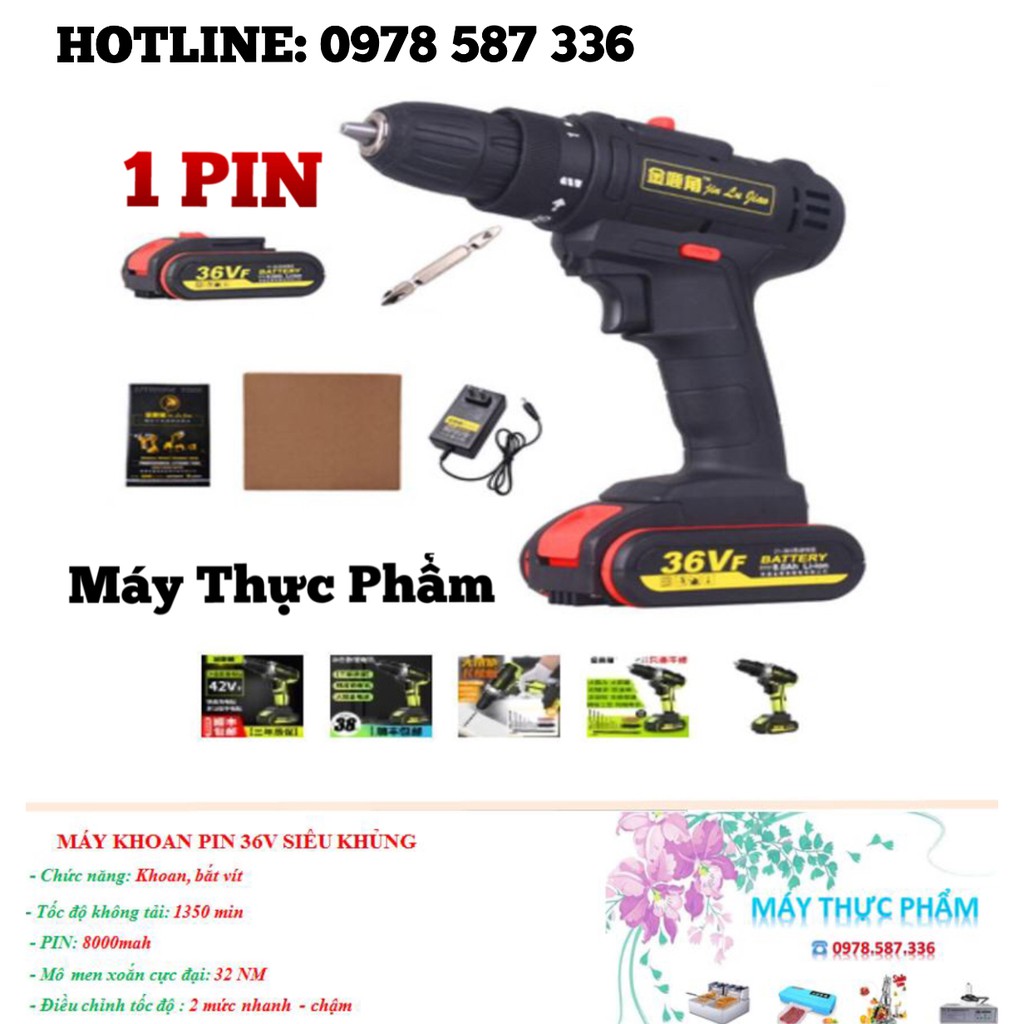Máy Bắt Vít Khoan Pin Đa Năng Cầm Tay 36V