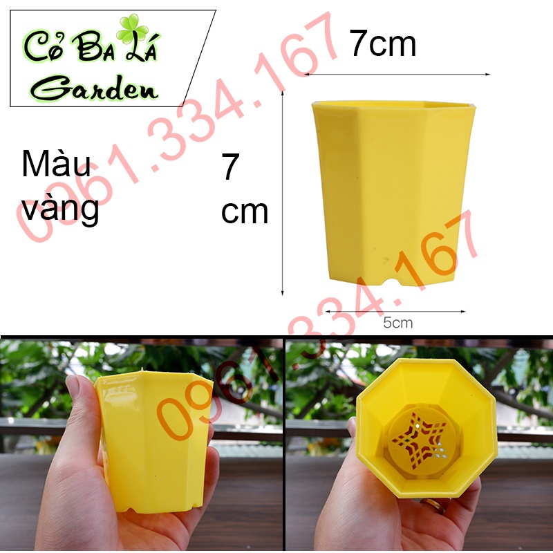 Chậu Nhựa Mini-Hình Bát Giác-trồng sen đá,xương rồng