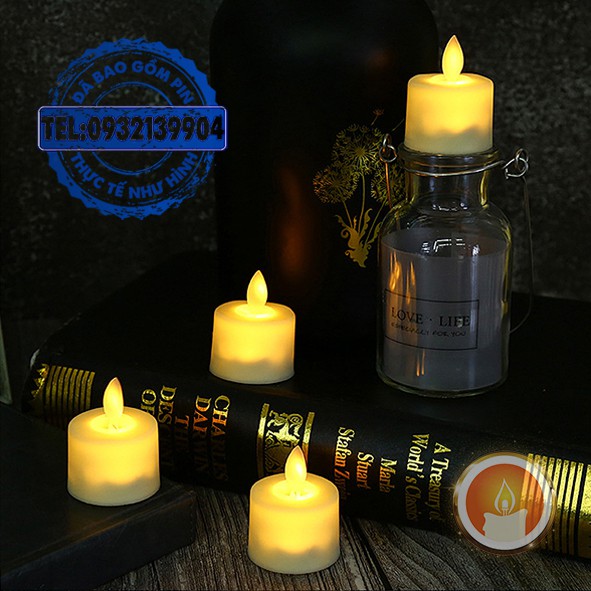 Nến điện tử tealight tim lắc lư [KÈM SẴN PIN]