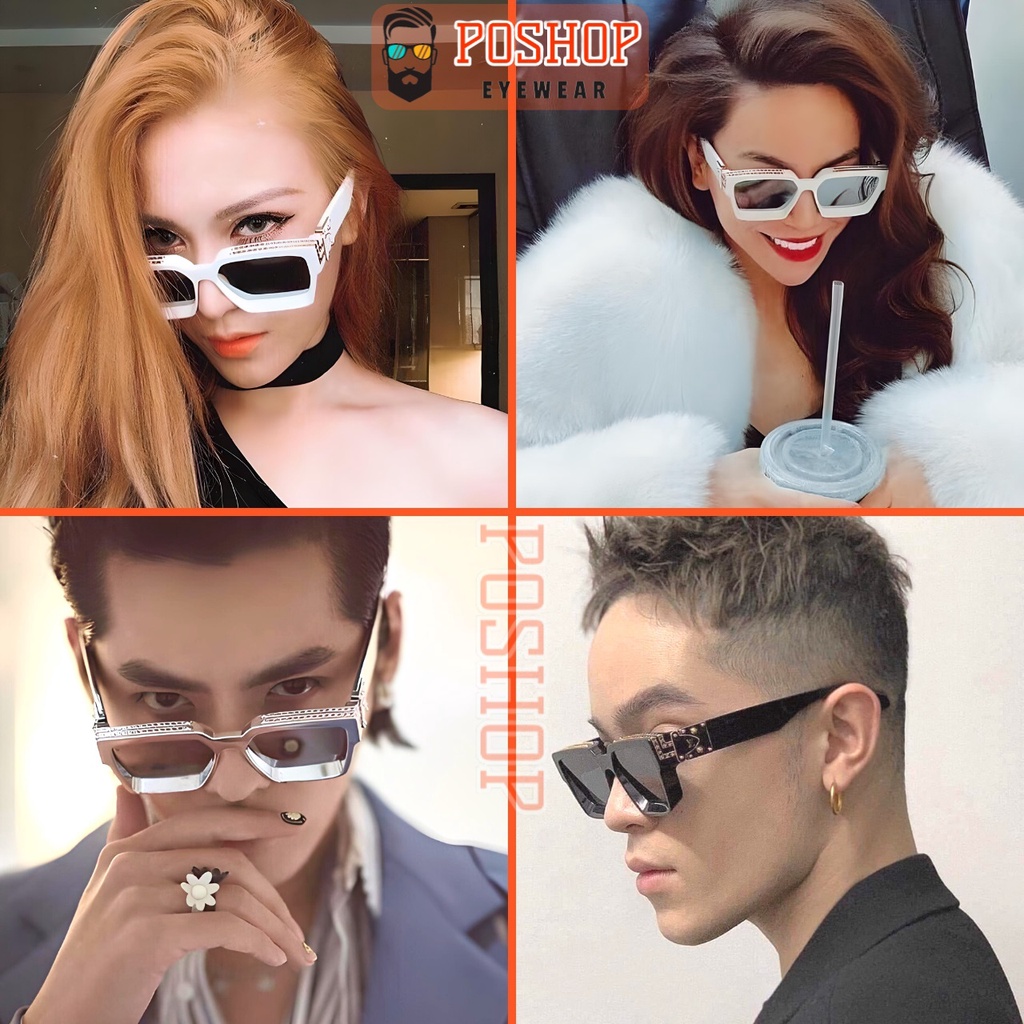 Kính râm nam nữ cao cấp POSHOP gọng vuông to chống tia cực tím UV400 màu sắc thời trang sành điệu LV MILLIONAIRE