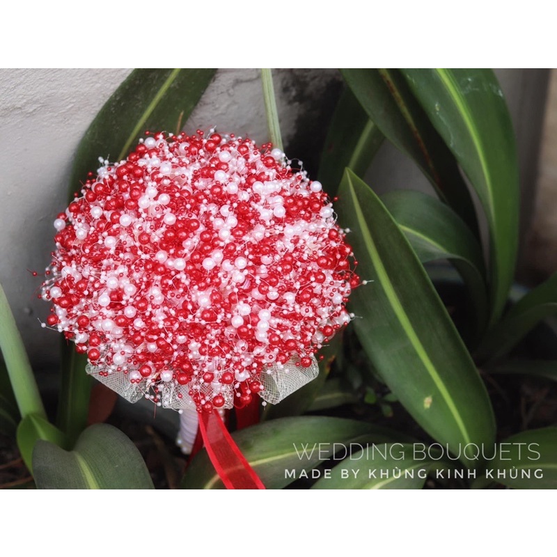 Hoa cưới cô dâu - Hoa hạt cườm - nguyên liệu và thành phẩm