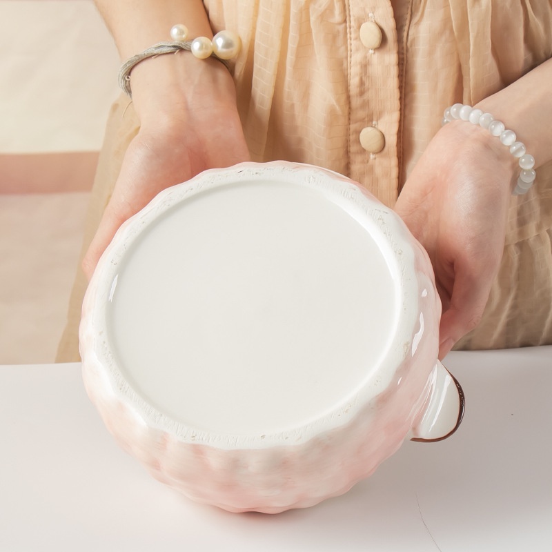 Bát Ăn Mì Có Nắp Đậy Bằng Sứ Hình Gấu Trắng Dễ Thương Dùng Được Trong Lò Vi Sóng