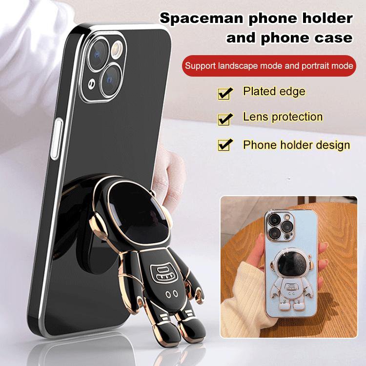 Ốp Điện Thoại Hình Phi Hành Gia 3D Mạ Điện Có Giá Đỡ Cho Iphone
