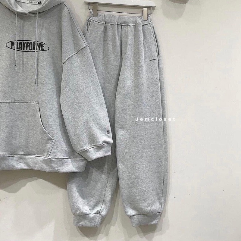 Set Nỉ Bray FORME dài tay nam nữ có mũ Unisex  Bộ đồ quần ống boom áo dài tay hoodie form rộng Ulzzang