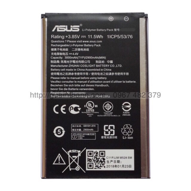 Thay pin Asus Zenfone 2 Laser/ ZE601KL xịn có bảo hành