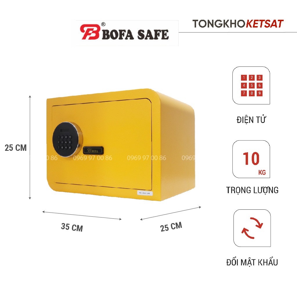 Két Sắt Mini Thông Minh Bofa BF10-DT Điện Tử Để Vừa Tủ Quần Áo Két Sắt Nhập Khẩu Thông Minh (Miễn Phí Giao Hàng)