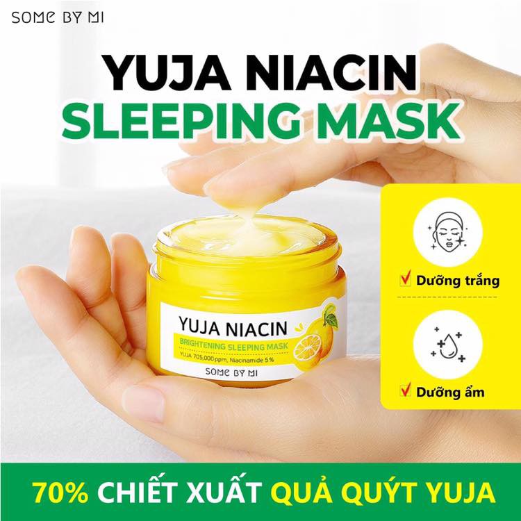 Mặt Nạ Ngủ Dưỡng Trắng Da Chiết Xuất Quả Thanh Yên Some By Mi Yuja Niacin 30 Days Miracle Brightening Sleeping Mask 60g