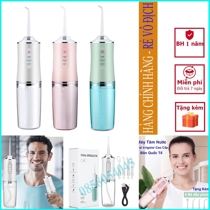 [HÀNG CHÍNH HÃNG] Máy Tăm Nước Cầm Tay Oral Irrigator, Tăm nước y tế, Vệ sinh răng miệng công nghệ Châu Âu