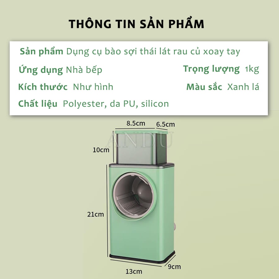 Dụng Cụ Thái Rau Củ Quả Đa Năng,Máy Thái,Cắt Bào Sợi Rau Củ Quả Nhà Bếp Bằng Thép Không Gỉ Cỡ Lớn An Toàn Tiện Lợi