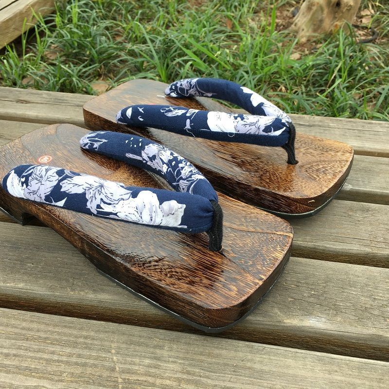 Dép Gỗ Xỏ Ngón Mũi Vuông Cỡ Lớn Phong Cách Kimono Thời Trang Cho Nam