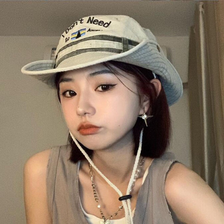 Nón Bucket Thêu Chữ Phong Cách Retro