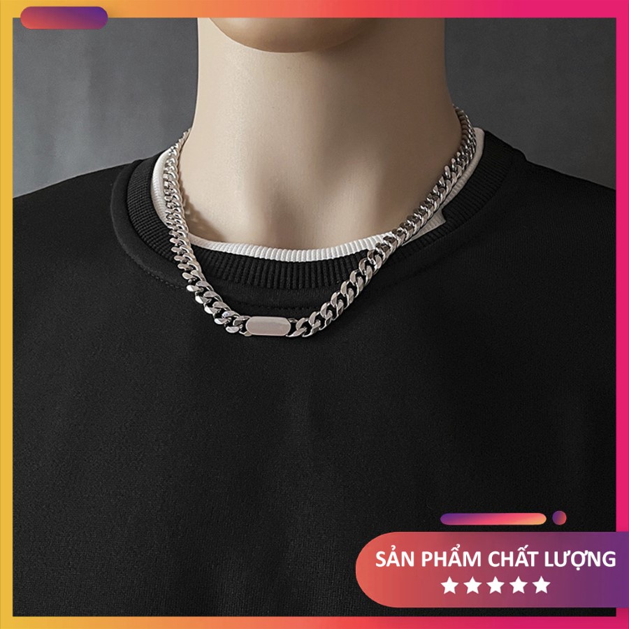 Dây chuyền nam nữ chất liệu thép titan mạ bạc sáng bóng, phong cách thời trang unisex cao cấp[DÂY DÀI 50CM