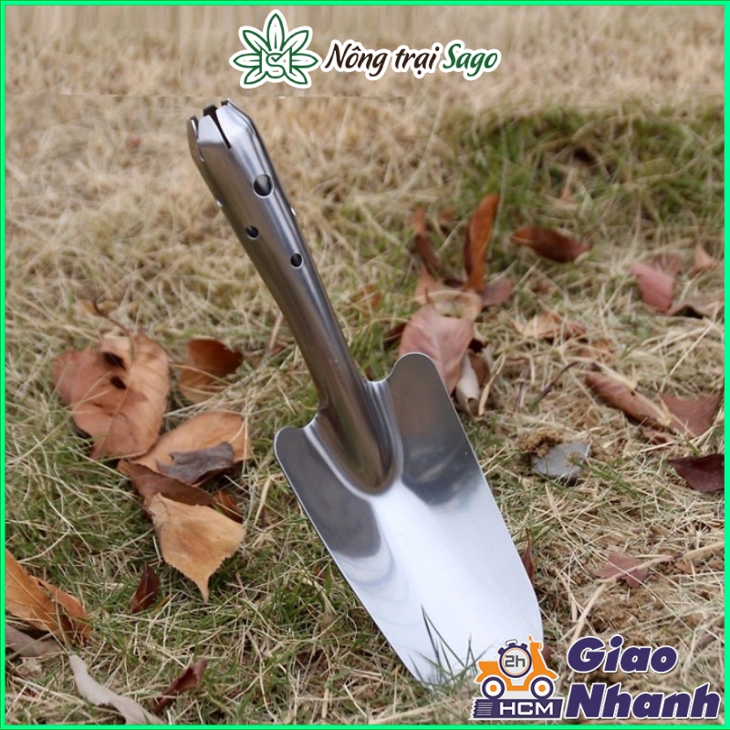 Xẻng Làm Vườn Inox Thép Không Rỉ, Độ Bền Cao - Nông Trại Sago