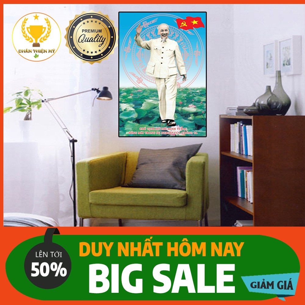 [GIẢM 50%] Tranh Bác Hồ thành phẩm có khung chất lượng thượng hạng độ phân giải cao !