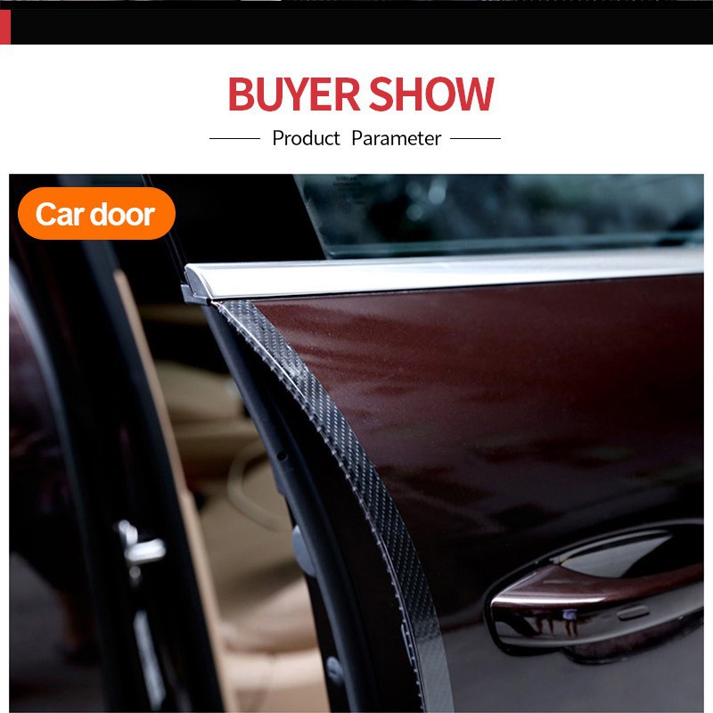 Cuộn miếng dán SEAMETAL sợi carbon 5D bảo vệ trang trí chống trầy xước dành cho cửa xe hơi