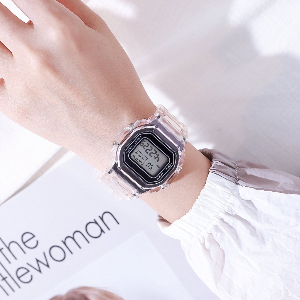 Đồng hồ thể thao nam nữ COLLIN mặt đen đồng hồ điện tử unisex Watchesbytif size 35mm kèm báo thức bấm giờ